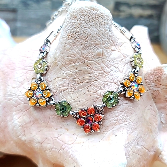 NWTS! Brighton "GARDEN OF EDEN" Enamel & Swarovski Crystal Reversible Necklace🌺 - Picture 2 of 12